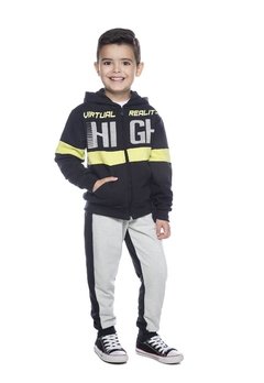 Conjunto Moletom Infantil Preto High Have Fun