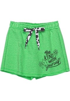 Shorts Saia Infantil Verde Be Kind With Yourself Animê