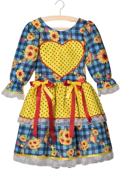 Vestido Caipira Infantil Amarelo Douvelin - comprar online