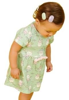 Vestido Verde Fadas Bichinhos Infantil Abrange - comprar online