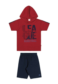 Conjunto Camiseta Meia Malha Vermelho Elian