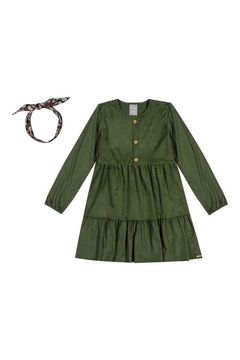 Vestido Lenço Suede Infantil Verde Colorittá
