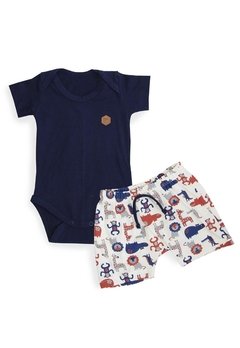 Conjunto Body Shorts Estampado Marinho Keko & Beka - comprar online