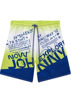 Bermuda Infantil Nylon Bora Estampada Neon Johnny Fox