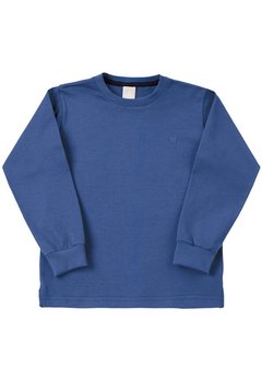 Camiseta ML Infantil Menino Liso Azul Colorittá