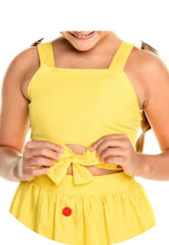 Conjunto Cropped Saia Amarelo Mylu - comprar online