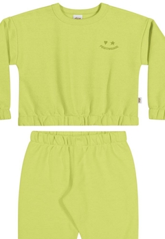 Conjunto Blusão Calça Moletom Verde Infantil Elian - comprar online