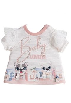 Conjunto Blusa Calça Bebê Rosa Petit Cherie - comprar online