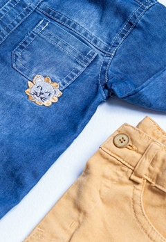 Conjunto Calça Sarja Camisa Jeans Infantil Vigat - comprar online