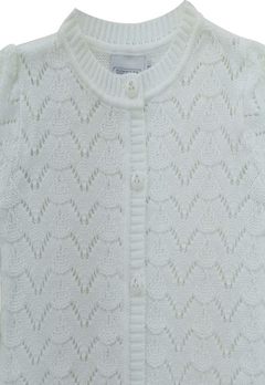Casaco Longo Off White Tricote Infantil Noruega - comprar online
