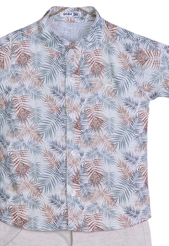 Conjunto Camisa Bermuda Estampada Azul Linna Valentina - comprar online