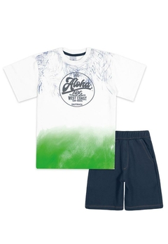 Conjunto Camiseta Bermuda Estampado Abrange