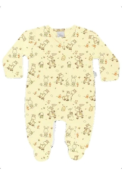 Macacão Infantil Longo Amarelo Girafa Anjos Baby