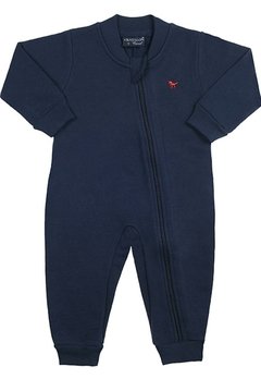 Pijama Macacão Infantil Azul Marinho Vrasalon