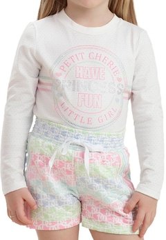 Conjunto Shorts Infantil Branca Have Princes Fun Petit Cherrie - comprar online