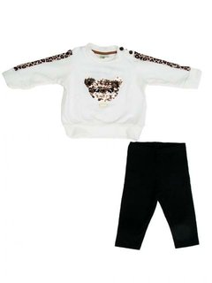 Conjunto Blusa Longo Ursinho e Calça Off White Have Fun