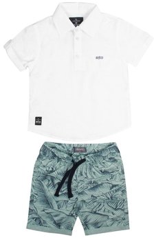 Conjunto Bermuda Estampado Branco Banana Danger