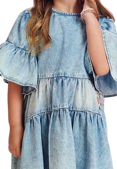 Vestido Infantil Curto Jeans Animê - comprar online