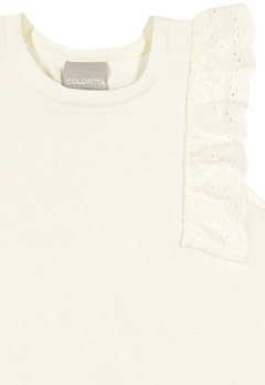 Blusa Regata Off White Renda Infantil Coloritta - comprar online
