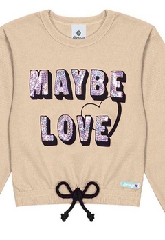 Blusa Cropped Bege Maybe Love Infantil Abrang - comprar online