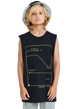 Camiseta Regata Infantil Preto Strong Johnny Fox na internet