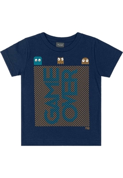 Conjunto Camiseta Bermuda Infantil Azul Brandili - Vim Vi Venci Moda Infantil e Teen