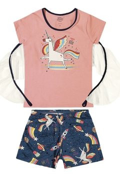 Pijama Infantil Unicórnio Rosa Elian