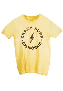 Camiseta Juvenil Surf Amarela Mini Us