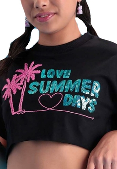 Camiseta Cropped Summer Infantil Vanilla Cream - comprar online