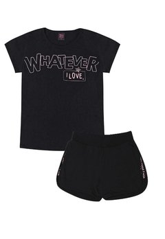 Conjunto Body Infantil Preto Whatever Pulla Bulla