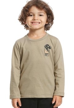 Camiseta ML Infantil Marrom Jurassic Banana Danger