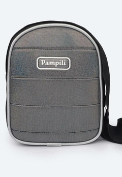 Bolsa Infantil Pampili Comfy Holográfico Preta e Prata