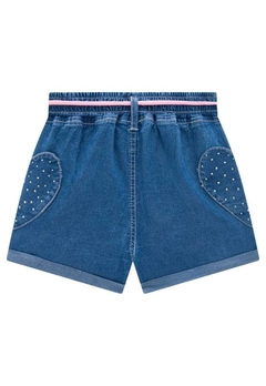 Shorts Jeans Coração Brilhos Infanti Infantil - comprar online