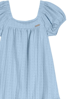 Vestido Azul Canelado Algodão Infantil Brandili - comprar online