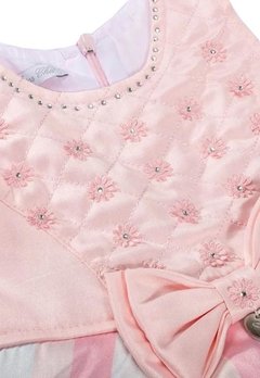 Vestido Bebê Listrado Rosa Anjos Baby - comprar online