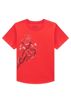 Camiseta Vermelha Goku Infantil Jhonny Fox