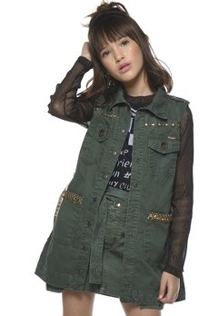 Colete jeans verde militar 2025