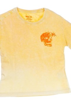 Camiseta MC Caveira Tropical Amarelo Mini Us - comprar online