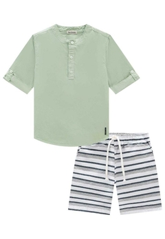 Conjunto Camisa Bermuda Infantil Sarja Lucboo
