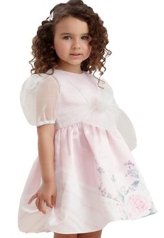 Vestido Infantil Rosa Estampado Flores Petit Cherrie na internet