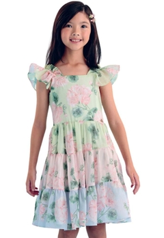 Vestido Viscose Flores Infantil Petit Cherie - comprar online