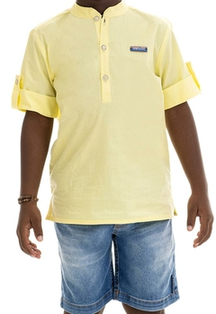 Conjunto Bata Bermuda Infantil Amarelo Ok & Pakita - comprar online