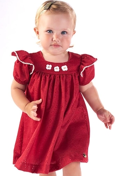 Vestido Laise Bebê Vermelho Kikixodó