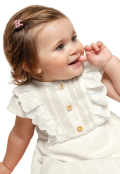 Vestido Curto Off White Renda Infantil Coloritta - comprar online