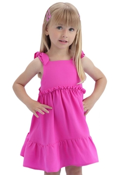 Vestido Infantil Moderno Rosa Pink Mon Sucré