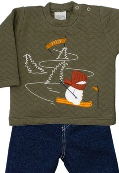 Conjunto Blusa Calça Boneco de Neve Esquiador Tilly Baby - comprar online