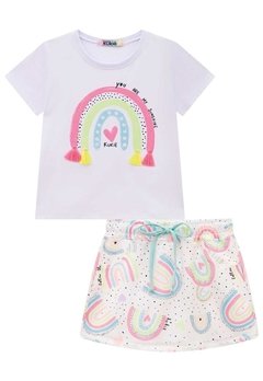 Conjunto Short Saia Infantil Branco You Are Kukiê