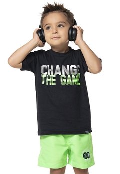 Camiseta Infantil Change The Game Preto Vrasalon