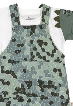 Macacão Infantil Estampado Dino Verde Elian - comprar online