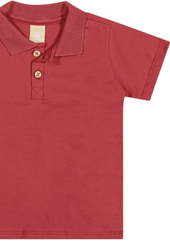 Camiseta Polo Meia Malha Penteada Vermelha Colorittá - comprar online